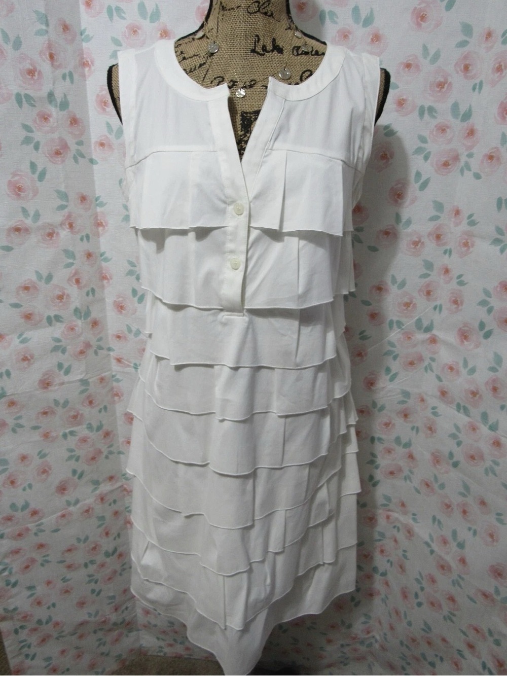Alfani White Sleeveless Ruffled Mini Dress